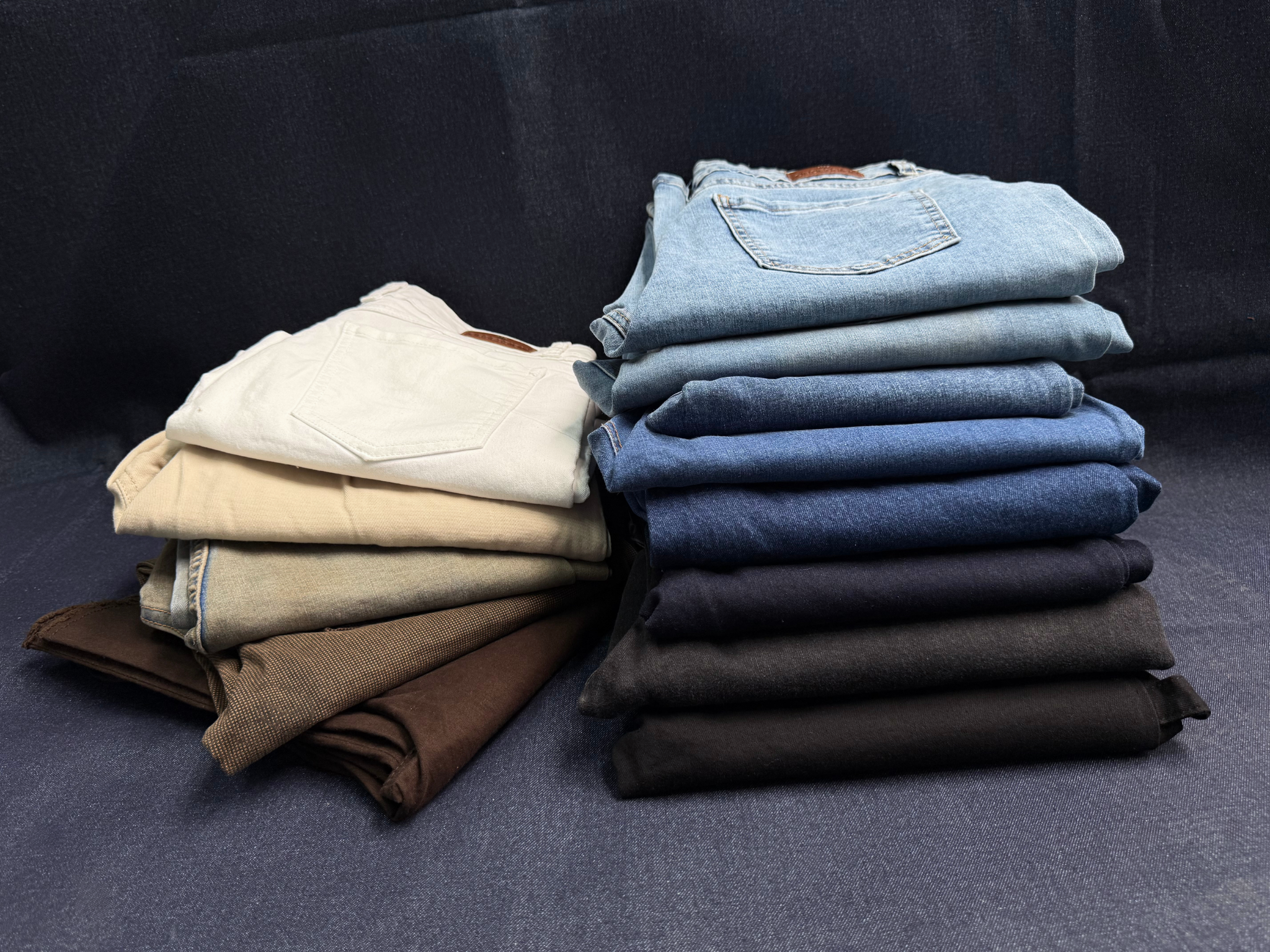 OBS Jeans - Dos pilas organizadas: tonos claros y tonos denim